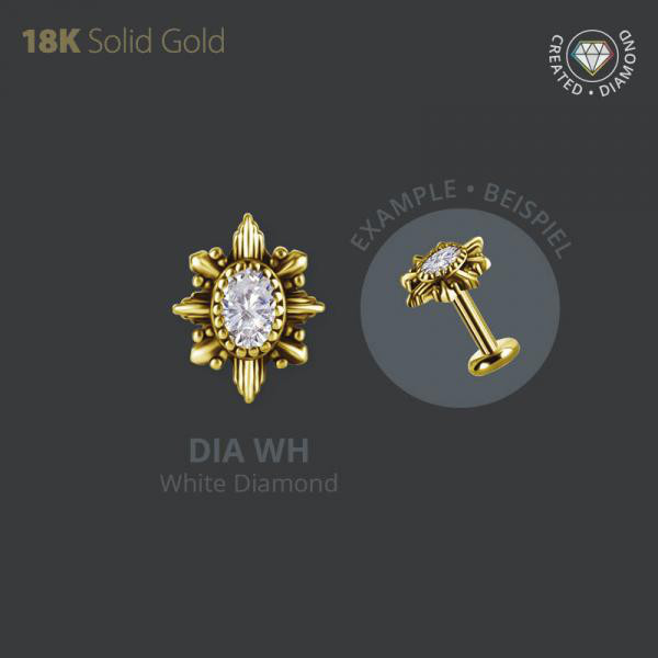 18K GOLD INTERNAL ATTACHEMENT SET W. LAB CREATED DIAMONDS