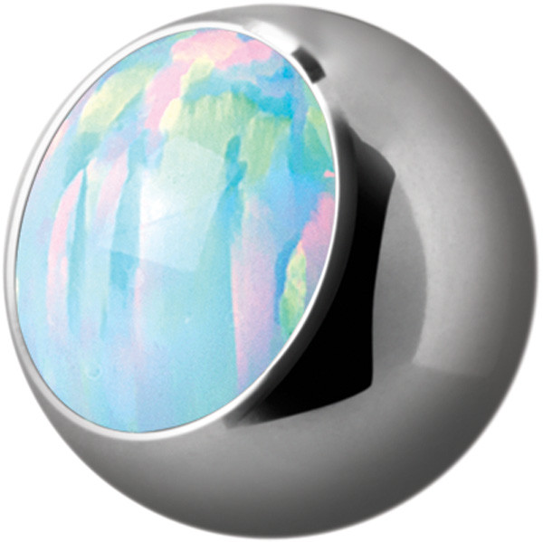 SS316L JEWELLED LAB CREATED OPAL 6MM BALLS (BIG STONE)