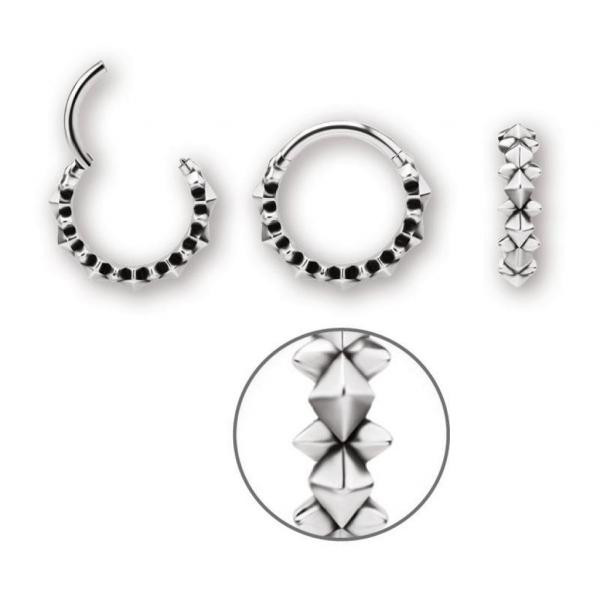 SS316L HINGED RING (PYRAMIDS & SPIKES)