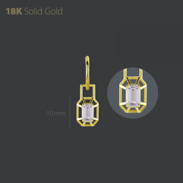 18K GOLD CHARM SET WITH OCTAGON PREMIUM ZIRCONIA