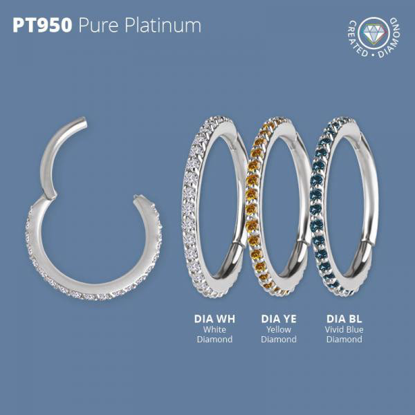 PLATINUM 950 HINGED RINGS SET WITH LAB CREATED DIAMONDS