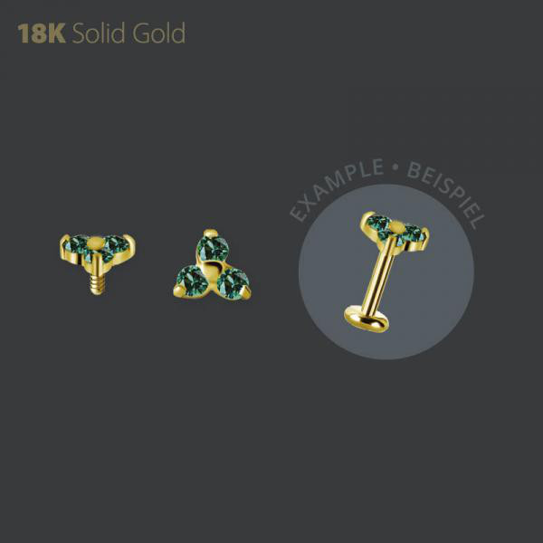 18K GOLD INTERNAL TRINITY MICRO ATTACHMENT SET W. PREMIUM NANO GEMS