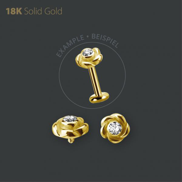 18K GOLD INTERNAL FLOWER MICRO ATTACHMENT SET W. PREMIUM ZIRCONIA