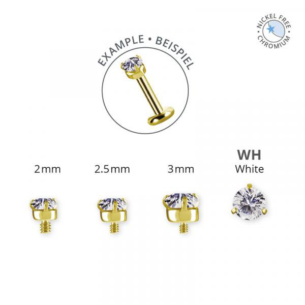 18K GOLD PVD CoCr NF INTERNAL 3 PRONG MICRO ATTACHMENT SET W. PREMIUM ZIRCONIA