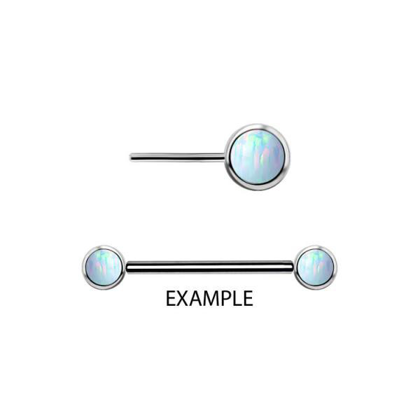 TITANIUM THREADLESS NIPPLE DISC ATT.SET W. LAB CREATED OPALS