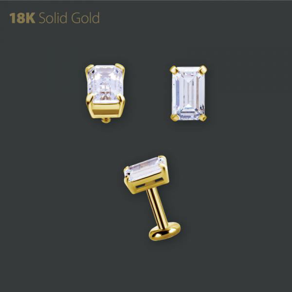 18K GOLD INTERNAL MICRO ATTACHMENT SET W. OCTAGON PREMIUM ZIRCONIA