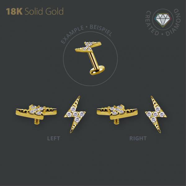 18K GOLD FLASH MICRO ATTACHMENT SET W. LAB CREATED DIAMONDS