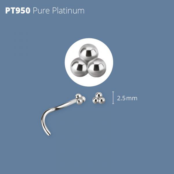 PLATINUM 950 TRINITY BALL NOSESTUD
