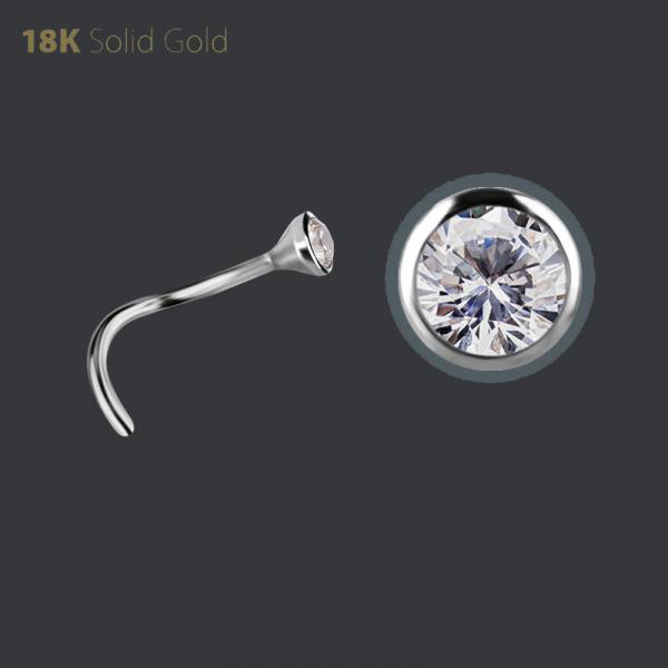 18K WHITE GOLD JEWELLED NOSESTUDS SET WITH PREMIUM ZIRCONIA