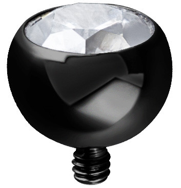 BLACK PVD TITANIUM JEWELLED MICRO BALL SET W.PREMIUM ZIRCONIA