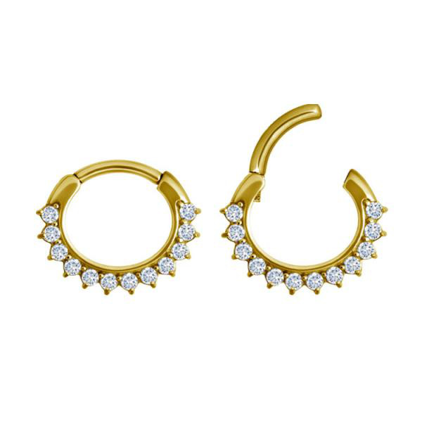 24K GOLD PVD SS316L JEWELLED SEPTUM CLICKER