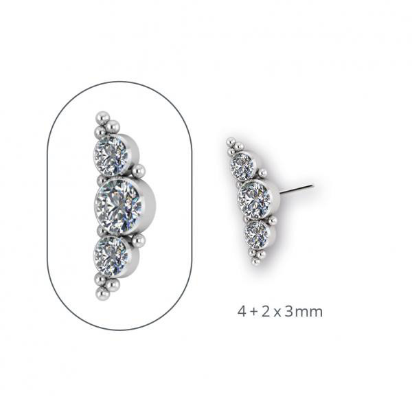 TITANIUM THREADLESS MICRO JEWELLED CLUSTERS ATTACHMEN SET W. PREMIUM ZIRCONIA