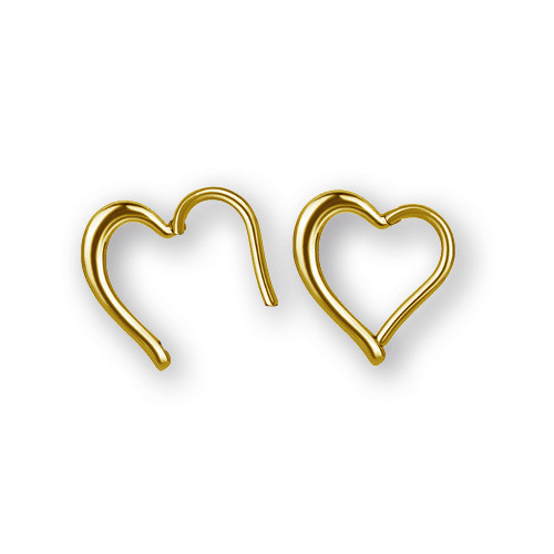 24K GOLD PVD SS316L HINGED SEGMENT RING HEART SHAPE