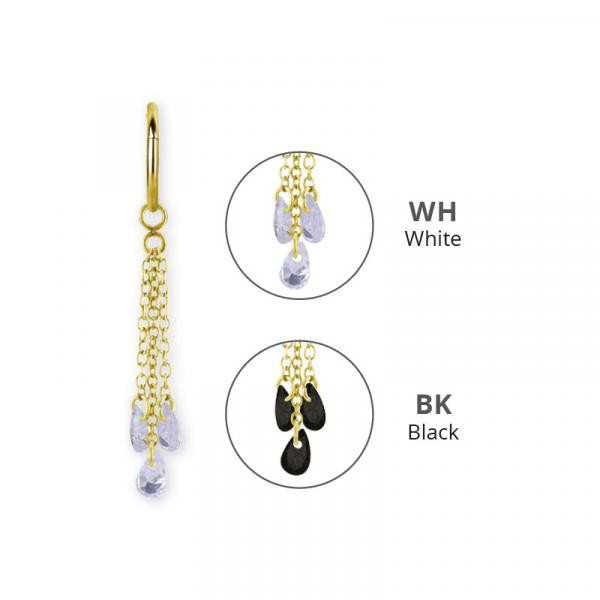 24K GOLD PVD SS316L CHAIN CHARM FOR HINGED SEGMENT RINGS