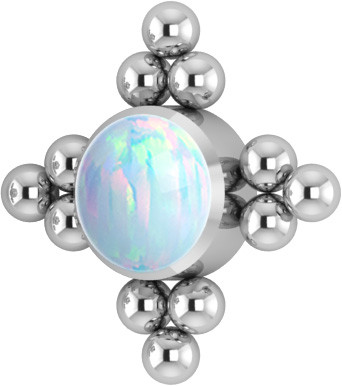 TITANIUM INTERNAL MICRO CLUSTER ATT. SET W. LAB CREATED OPALS