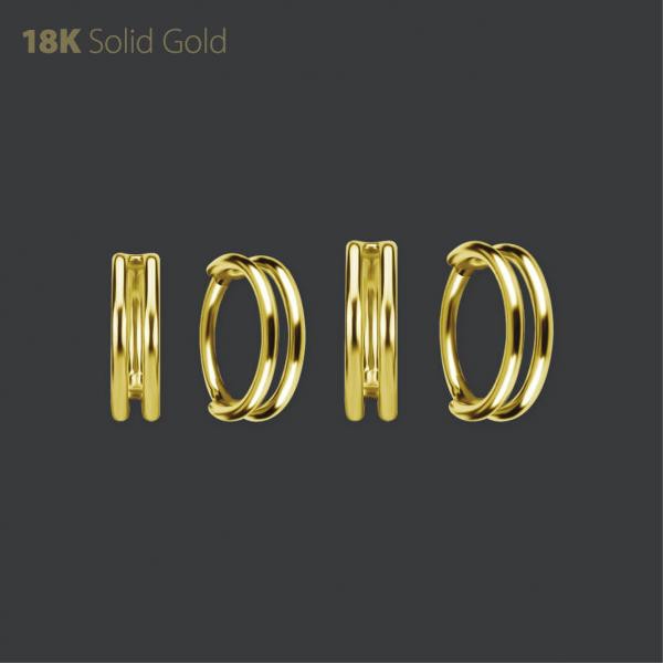 18K GOLD 2 ROW HINGED SEGMENT RING