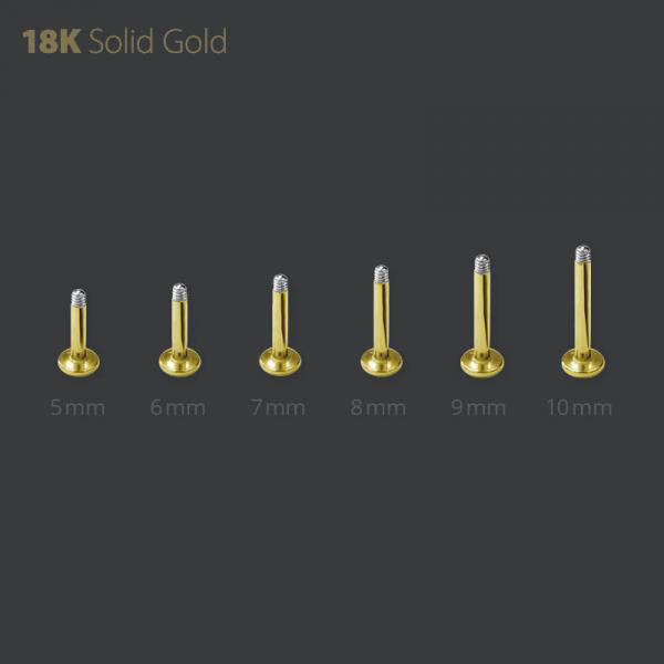 18K GOLD EXTERNAL MICRO LABRET (TITANIUM THREAD)