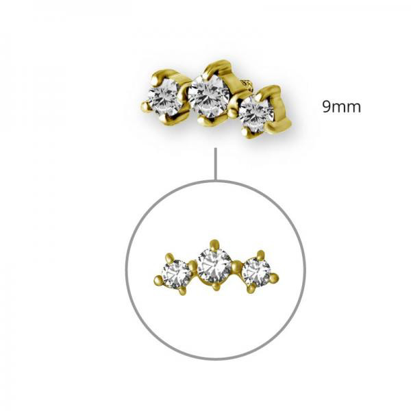 24K GOLD PVD MICRO ATTACHMENT SET W. PREMIUM ZIRCONIA