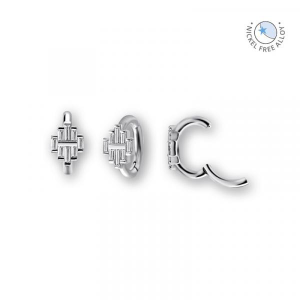 CoCr NF OVAL BELLY CLICKER SET W. CUBIC ZIRCONIA