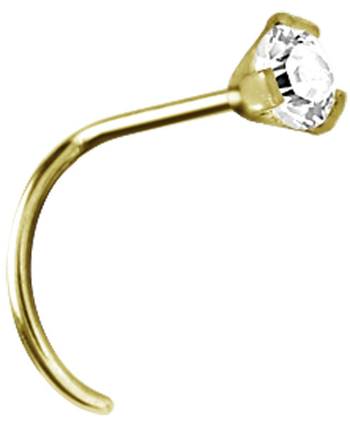 24K GOLD PVD SS316L NOSESTUDS WITH CUBIC ZIRCONIA SETTING