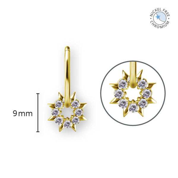 18K GOLD PVD CoCr NF DONUT W.SPIKES CHARMS FOR HINGED SEGMENT RINGS