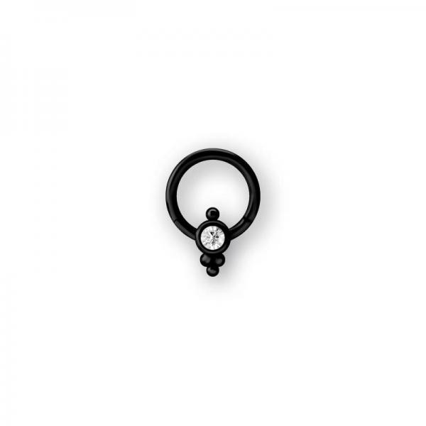 BLACK PVD SS316L CLUSTER STYLE CLICKER W. EPOXY BACK COVER