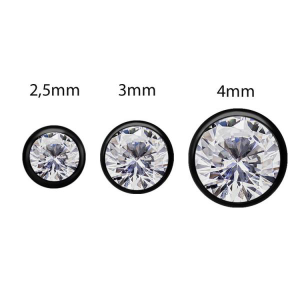 BLACK PVD TITANIUM FLAT DISC SET W.PREMIUM ZIRCONIA FOR UPPER LIP