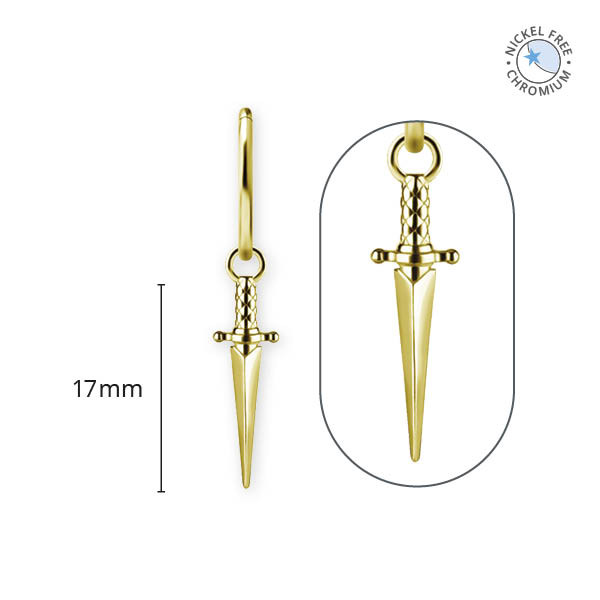 18K GOLD PVD CoCr NF CLICKER CHARMS (DAGGER)