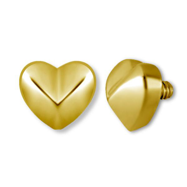 24K GOLD PVD SS316L MICRO ATTACHMENT (FACETED HEART)
