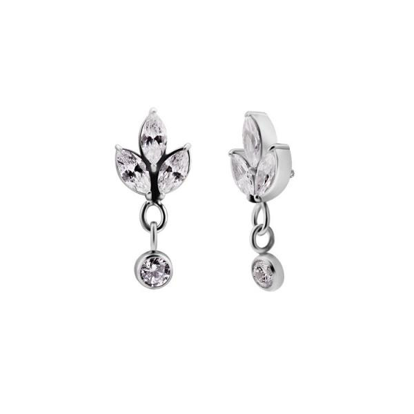 SS316L MICRO ATTACHMENT SET W. MARQUISE CUBIC ZIRCONIA