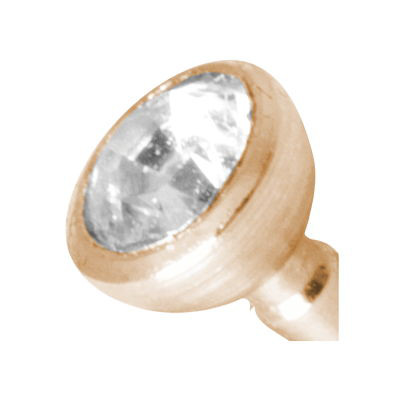 ROSE GOLD PVD JEWELLED SS316L ATTACHMENT FOR BIOPLAST PUSH IN LABRET