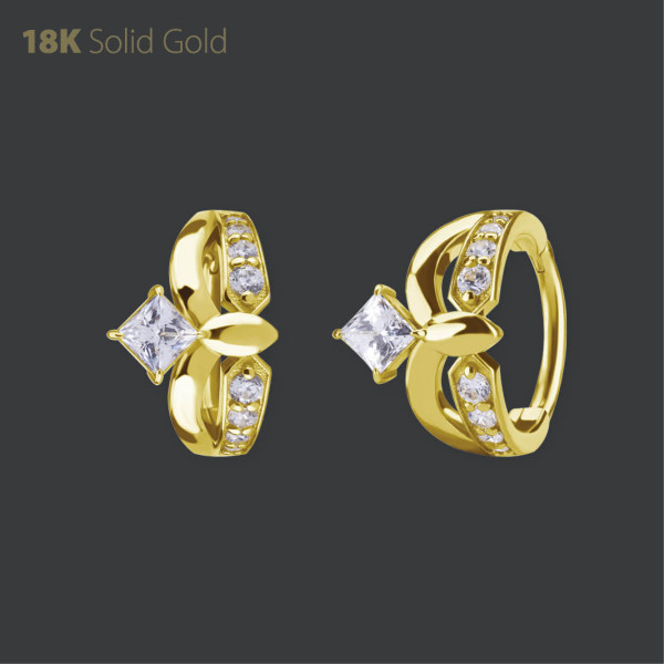 18K GOLD HINGED SEGMENT RING SET W. PREMIUM ZIRCONIA