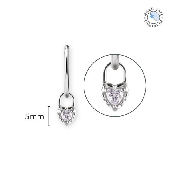 CoCr NF CHARMS FOR HINGED RINGS SET W.HEART PREMIUM ZIRCONIA