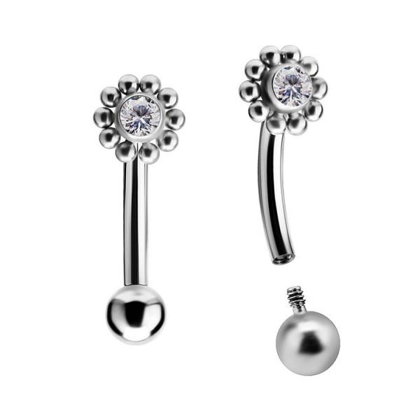 TITANIUM INTERNAL ROOK AND EYEBROW CLUSTER MICRO BANANA SET WITH PREMIUM ZIRCONIA