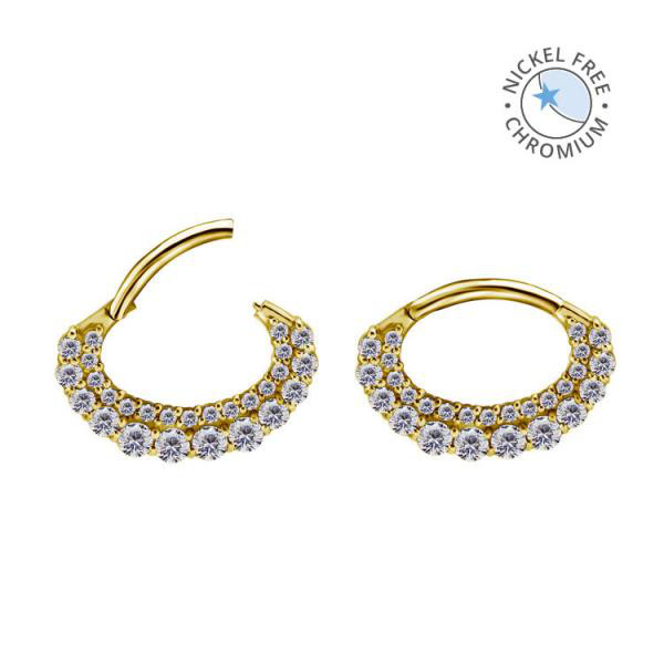 18K GOLD PVD CoCr NF SEPTUM/DAITH CLICKER SET W. PREMIUM ZIRCONIA (2 ROLLS)