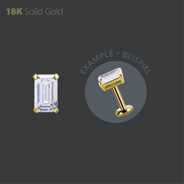18K GOLD THREADLESS ATTACHMENT SET W. OCTAGON PREMIUM ZIRCONIA