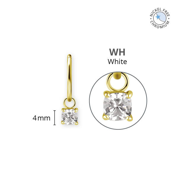 18K GOLD PVD CoCr NF CHARMS FOR HINGED SEGMENT RINGS SET W.PREMIUM ZIRCONIA