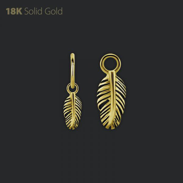 18K GOLD CHARM FEATHER
