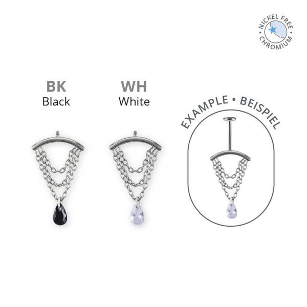 CoCr NF PVD TITANIUM INTERNAL ATTACHMENT FOR VERTICAL HELIX W. CUBIC ZIRCONIA