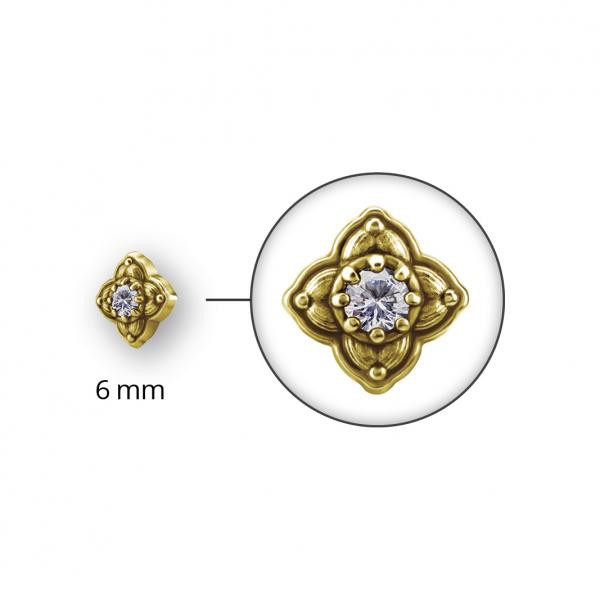 24K GOLD PVD SS316L MICRO ATTACHMENT (TRIBAL FLOWER)