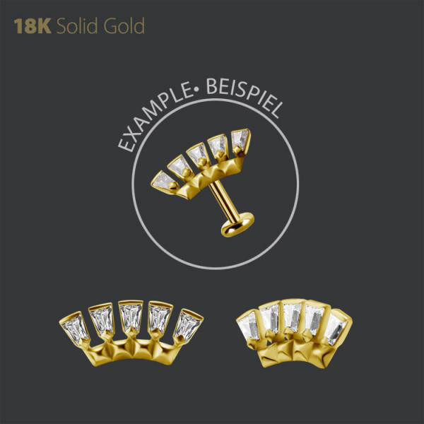 18K GOLD INTERNAL MICRO ATTACHMENT SET WITH TAPPER BAGUETT PREMIUM ZIRCONIA