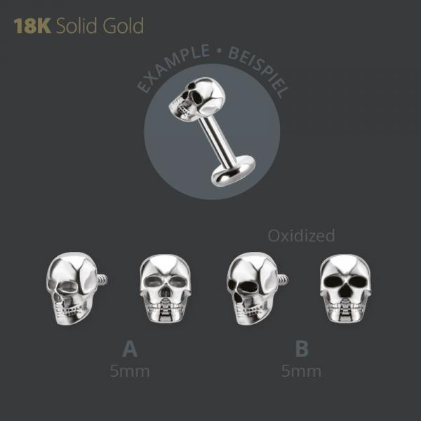 18K WHITE GOLD SKULL MICRO ATTACHMENT