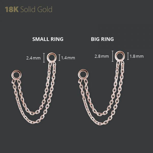 18K ROSE GOLD STACKED CONNECTING CHAIN FOR CLICKERS