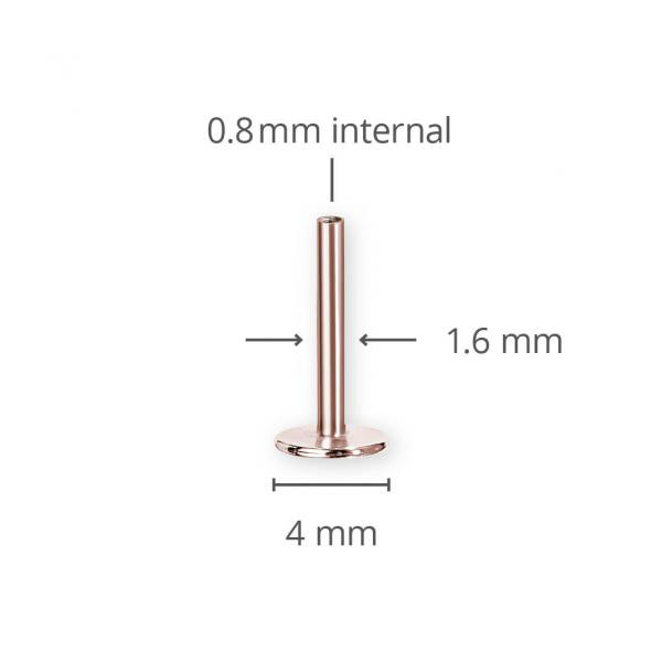 ROSE GOLD PVD TITANIUM INTERNAL LABRET PINS (0.8 INT)