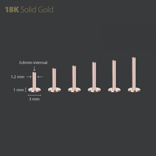 18K ROSE GOLD INTERNAL MICRO LABRET PIN