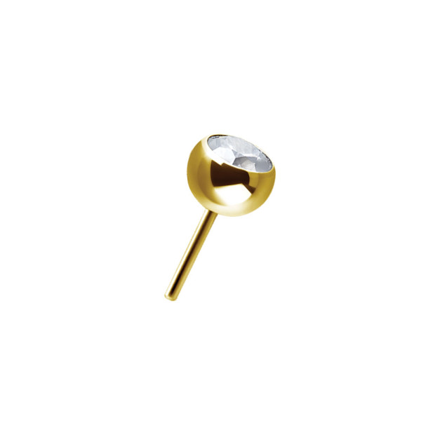 24K GOLD PVD TITANIUM JEWELLED THREADLESS 2,5MM BALL SET W.PREMIUM ZIRCONIA