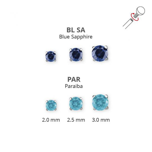 TITANIUM INTERNAL MICRO ATTACHMENT SET W. LAB CREATED GEMSTONE