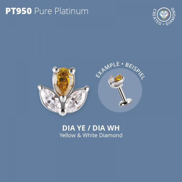 PLATINUM 950 INTERNALMICRO ATTACHMENT SET W. LAB CREATED DIAMONDS