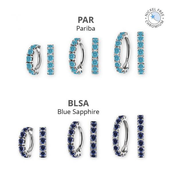 CoCr NF HINGED CLICKER SET W. LAB CREATED GEMSTONE