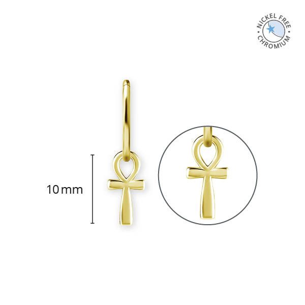 18K GOLD PVD CoCr NF CLICKER CHARMS (EGYPT CROSS)